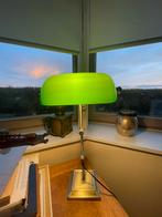 Notarislamp met groene glas kap, Ophalen, Zo goed als nieuw, Glas