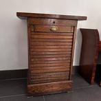 Eiken tambourkast met sleutel – Art Deco stijl, ca. 1920, Antiek en Kunst, Ophalen