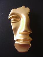 Broche in verguld metaal stijl >> DALI << met speld, Ophalen, Overige materialen, Nieuw, Goud