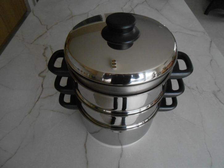 Nouveau pot à vapeur - 5 pièces - en acier inoxydable., Maison & Meubles, Cuisine | Casseroles & Poêles, Neuf, Casserole ou Cocotte-minute
