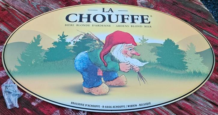 Chouffe publiciteitsbord NIEUW, Verzamelen, Biermerken, Zo goed als nieuw, Ophalen of Verzenden