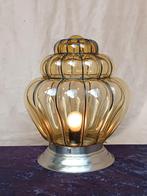 Murano Venetiaanse Amber Glazen Plafonnière, Ophalen of Verzenden, Zo goed als nieuw, Glas, Murano Venetiaanse