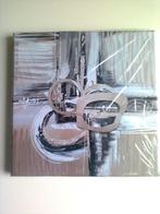 Tableau Toile déco carré abstrait gris 30 x 30 cm, Enlèvement ou Envoi, Neuf