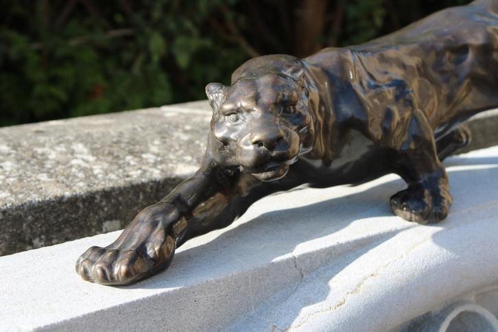 panthère en bronze ,XXL long : 60 cm !, Antiquités & Art, Antiquités | Bronze & Cuivre, Bronze, Enlèvement ou Envoi
