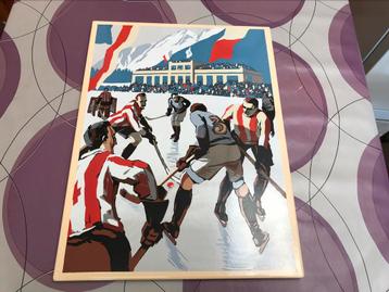 Emaille wandbord ijshockey schaatsen beschikbaar voor biedingen
