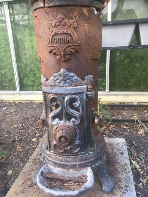 Godin - klein kacheltje voor hout en kolen, Huis en Inrichting, Kachels, Gebruikt, Vrijstaand, Kolenkachel, Overige brandstoffen