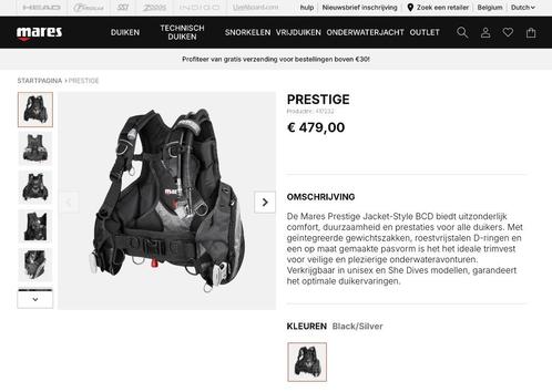 Mares Prestige BCD size L (nieuw model) - Ecocheques, Watersport en Boten, Duiken, Nieuw, Trimvest of Wing, Ophalen of Verzenden