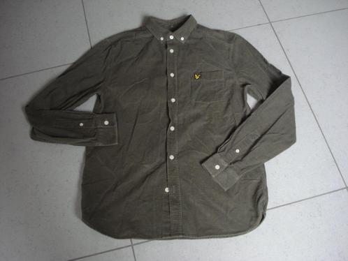 Lyle & Scott kaki velours hemd, heren/jongens. mt S, Kleding | Heren, Overhemden, Gedragen, Groen, Ophalen of Verzenden