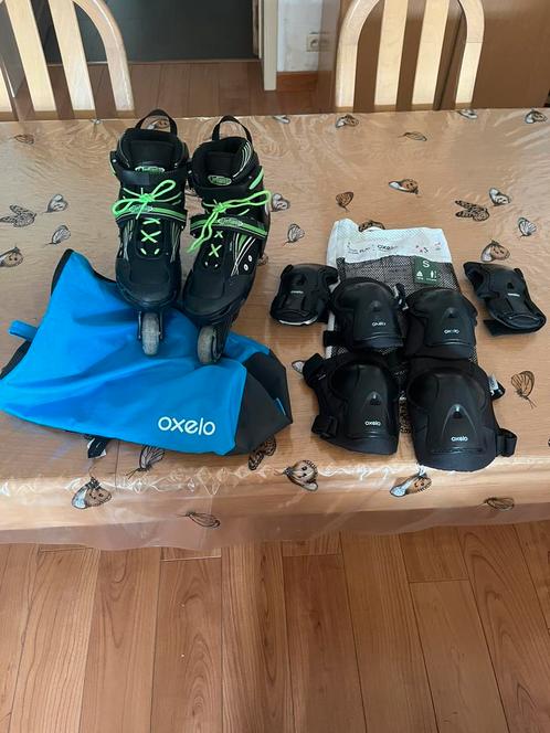 Inline skates, bescherming en speciale zak, Sport en Fitness, Skeelers, Gebruikt, Bescherming, Kinderen, Verstelbaar, Ophalen