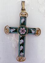 Antieke hanger kruis millefiori Italy, Handtassen en Accessoires, Antieke sieraden, Verzenden, Hanger