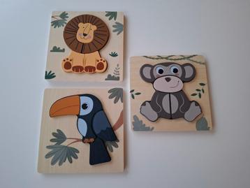 Leuke set houten inlegpuzzels dieren beschikbaar voor biedingen