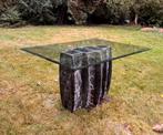 Tafels op marmeren voet, Huis en Inrichting, Tafels | Eettafels, Ophalen, Gebruikt, 100 tot 150 cm, 50 tot 100 cm