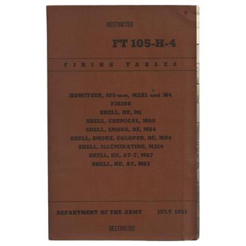 Department of the Army - Firing Tables - 1951 beschikbaar voor biedingen