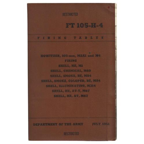 Department of the Army - Firing Tables - 1951, Verzamelen, Militaria | Algemeen, Landmacht, Boek of Tijdschrift, Ophalen of Verzenden