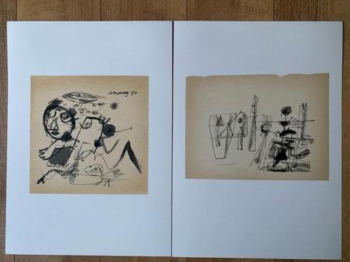 Litho Corneille 2 luik Ma Brune, Antiek en Kunst, Kunst | Litho's en Zeefdrukken, Ophalen