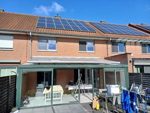 Electrische zonneluifel 6m breed, 3 m open, Tuin en Terras, Zonneschermen, Gebruikt, Knikarmscherm, 150 tot 300 cm, 450 cm of meer