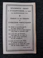 bidprentje Ieper Solemnele Dienst 1941, Verzamelen, Bidprentjes en Rouwkaarten, Verzenden, Bidprentje