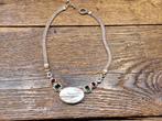 oude zilveren 925 ketting met halfedelstenen, jaren 60, Handtassen en Accessoires, Kettingen, Ophalen of Verzenden, Zo goed als nieuw