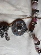 Halsketting lila/grijs, Ophalen, Zo goed als nieuw, Grijs, Steen of Mineraal