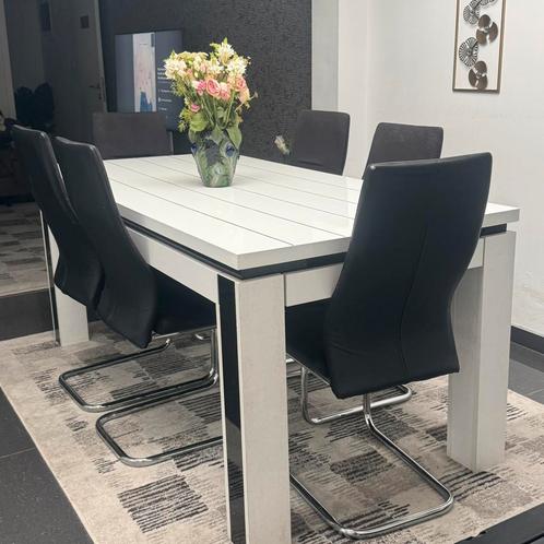 Eettafel met 6 stoelen  met, Huis en Inrichting, Complete eetkamers, Zo goed als nieuw, Ophalen