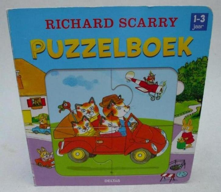 Richard Scarry - Puzzelboek 1 - 3 jaar, Kinderen en Baby's, Speelgoed | Kinderpuzzels, Gebruikt, 6 maanden tot 2 jaar, 10 tot 50 stukjes