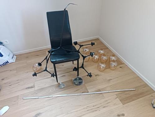 Hanglamp branching bubble stijl 9koppen zwart/amber, Huis en Inrichting, Lampen | Hanglampen, Nieuw, 50 tot 75 cm, Kunststof, Metaal