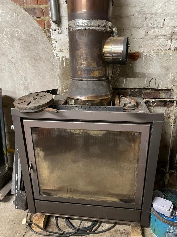 Flam inbouw cassette kachel, Huis en Inrichting, Kachels, Gebruikt, Inbouw, Houtkachel, Hout, Ophalen