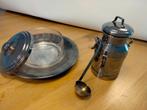 Zilveren suikerpot en melkkannetje, Antiek en Kunst, Ophalen of Verzenden, Zilver