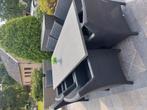 Stenen tuintafel met 6 stoelen en 6 kussens 2,10mx1m, Tuin en Terras, Tuintafels, Ophalen, Gebruikt