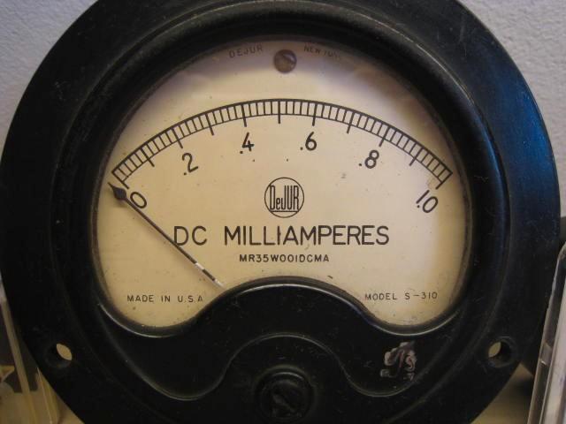 Vintage amperemeter DeJUR DC Milliamperes Analoog, S-310, Doe-het-zelf en Bouw, Meetapparatuur, Ophalen