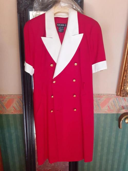 Escada jurk, Kleding | Dames, Jurken, Gedragen, Maat 42/44 (L), Rood, Onder de knie, Verzenden