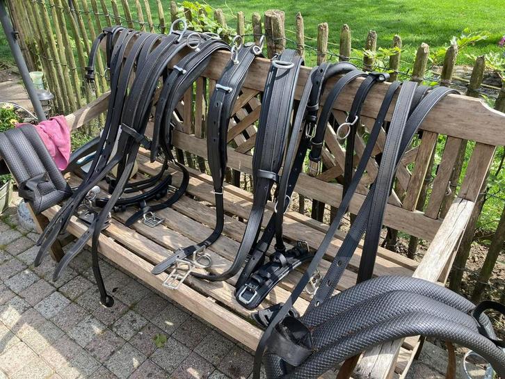 Ideal tweespan tuig leer c/d pony, Animaux & Accessoires, Chevaux & Poneys | Brides & Harnachement, Comme neuf, Enlèvement ou Envoi