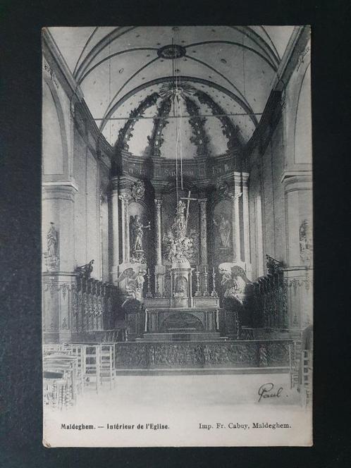 Postkaart Maldegem Maldeghem Intérieur Eglise, Verzamelen, Postkaarten | België, Gelopen, Oost-Vlaanderen, Voor 1920, Ophalen of Verzenden