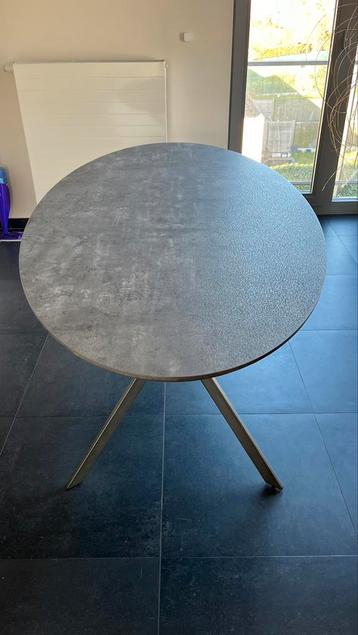 Table ovale effet granite 180 cm style industrielle