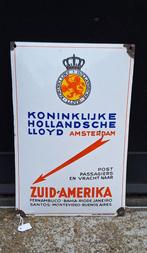 Emaille reclamebord van de Koninklijke Hollandsche Lloyd., Verzamelen, Ophalen of Verzenden, Gebruikt, Reclamebord