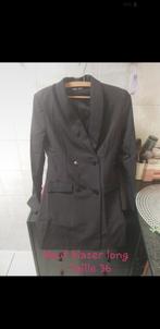 Neuf - Blazer noir long - Taille 36, Neuf, Costume ou Complet, Envoi, Noir