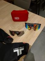koersbril , overschoenen, handschoenen, Castelli, Gants, Comme neuf, Enlèvement