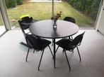 moderne zwarte ronde houten eettafel (diam 110cm - 4 pers), Ophalen, Nieuw, Modern, Vier personen