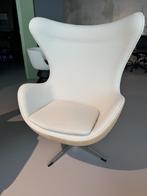 Egg chair wit met hout. Nieuw!, Ophalen, Metaal, Nieuw, 75 tot 100 cm