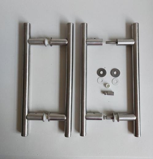 Deurgreep inox (30 cm), Doe-het-zelf en Bouw, Hang- en Sluitwerk, Gebruikt, Klink of Kruk, Inox, Ophalen of Verzenden