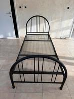 Zwart metalen 1 persoonsbed, Huis en Inrichting, Slaapkamer | Bedden, Ophalen, Gebruikt, Eenpersoons, Zwart