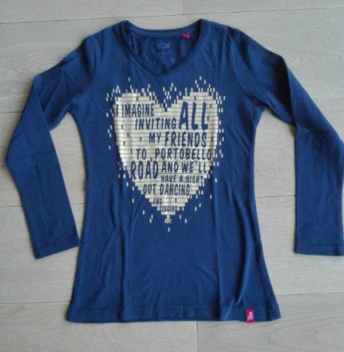 Donkerblauwe meisjes T-shirt merk edc maat 8 -9 jaar, Kinderen en Baby's, Kinderkleding | Maat 128, Zo goed als nieuw, Meisje