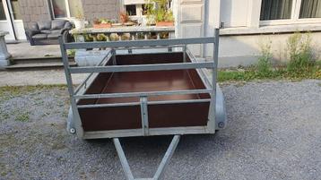 Remorque double essieux 750kg 2,25cm/1,30cm, Enlèvement, Comme neuf