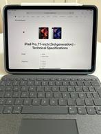 iPad Pro 11 (3e gen) 2021 + Apple Pen + Logitech Folio Touch, Informatique & Logiciels, Apple iPad Tablettes, Comme neuf, 11 pouces