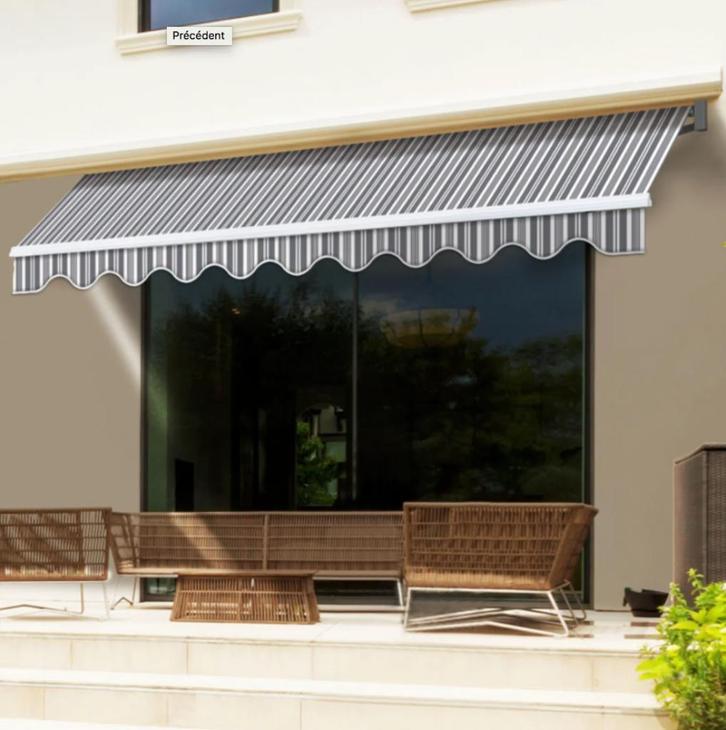 zonnescherm zonneluifel 3,95 x 3,00 m COMPTON, Tuin en Terras, Zonneschermen, Nieuw, Knikarmscherm, 150 tot 300 cm, 250 cm tot 450 cm