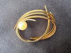 Gouden 8K broche met echte parel, Bijoux, Sacs & Beauté, Broches, Enlèvement ou Envoi, Comme neuf, Cuivre
