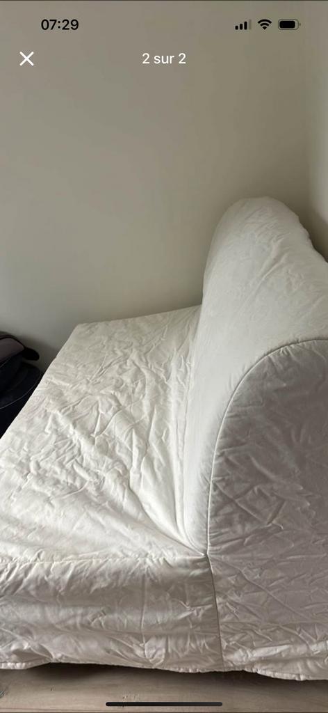 Canapé lit IKEA LYCKSELE LÖVAS 140x190, Huis en Inrichting, Slaapkamer | Boxsprings, Zo goed als nieuw, Ophalen