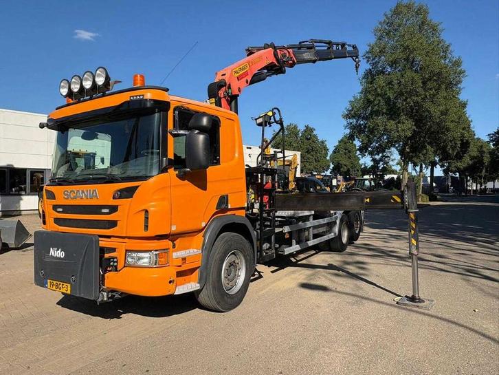 2015 Scania P410 Vrachtwagen met Palfinger laadkraan en haak, Auto's, Vrachtwagens, Bedrijf, Scania, Overige brandstoffen, Euro 6