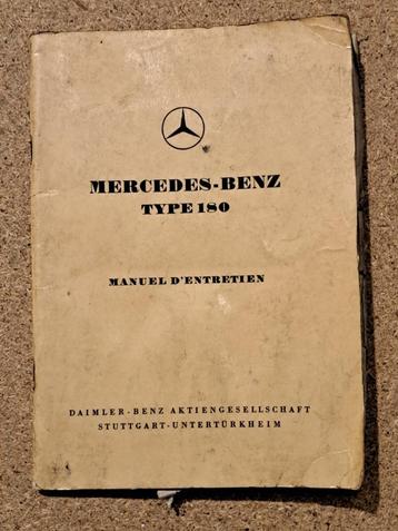 MERCEDES-BENZ 180 "ponton" - Manuel d'entretien - Original, Autos : Divers, Modes d'emploi & Notices d'utilisation, Enlèvement ou Envoi