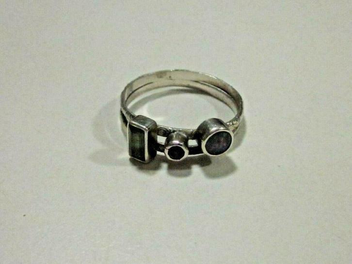 Belle bague argent pierres opale topaze 1980 Vintage T61, Bijoux, Sacs & Beauté, Bagues, Argent, Argent, Enlèvement ou Envoi